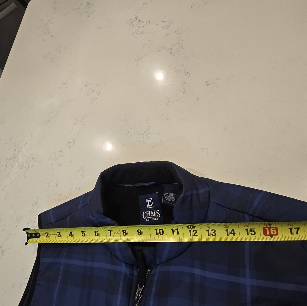 Chaps Blue Plaid Quilted Puffer Vest Jacket Mens Plus Size XXL - Picture 10 of 13